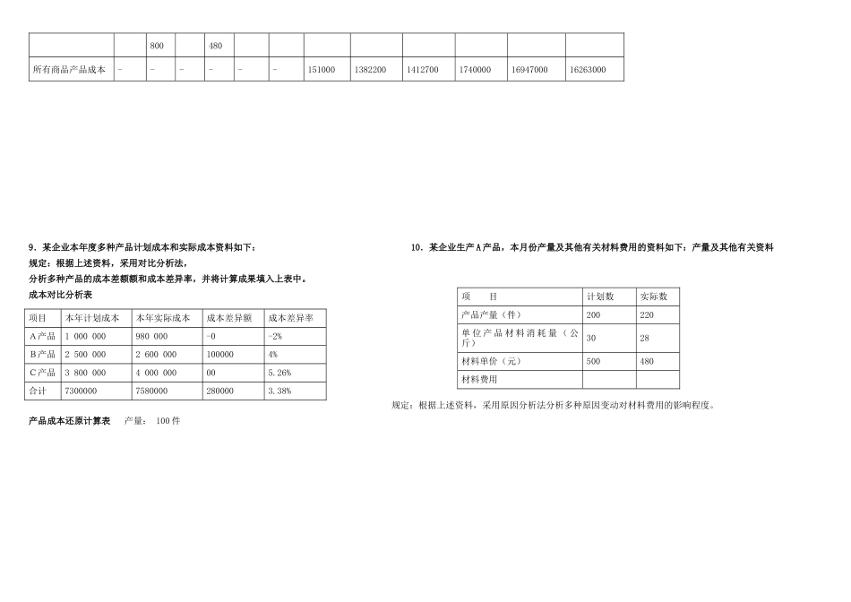2025年电大成本会计计算题_第3页