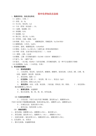 2025年江苏省南通市实验中学中考化学知识点总结