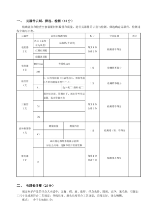 2025年电子产品装配与调试技能竞赛试题