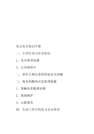 2025年电力安全知识手册