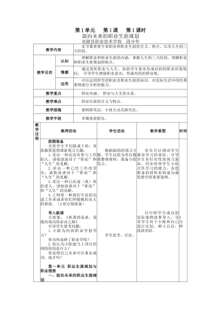 2025年职业生涯规划全册教案