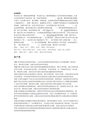 最新版会计科目明细表及借贷方向使用说明