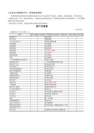 最新财务报表标准格式-完整版