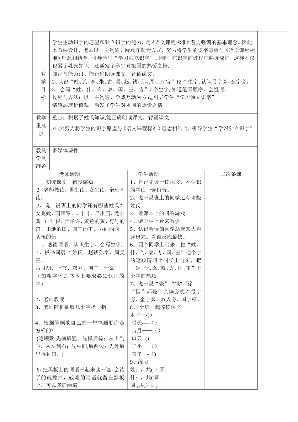 最新部编版一年级语文下册全册教案_第3页