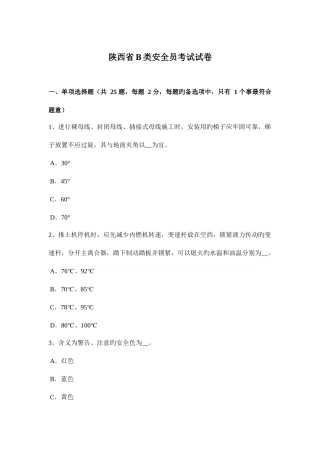 2025年陕西省B类安全员考试试卷