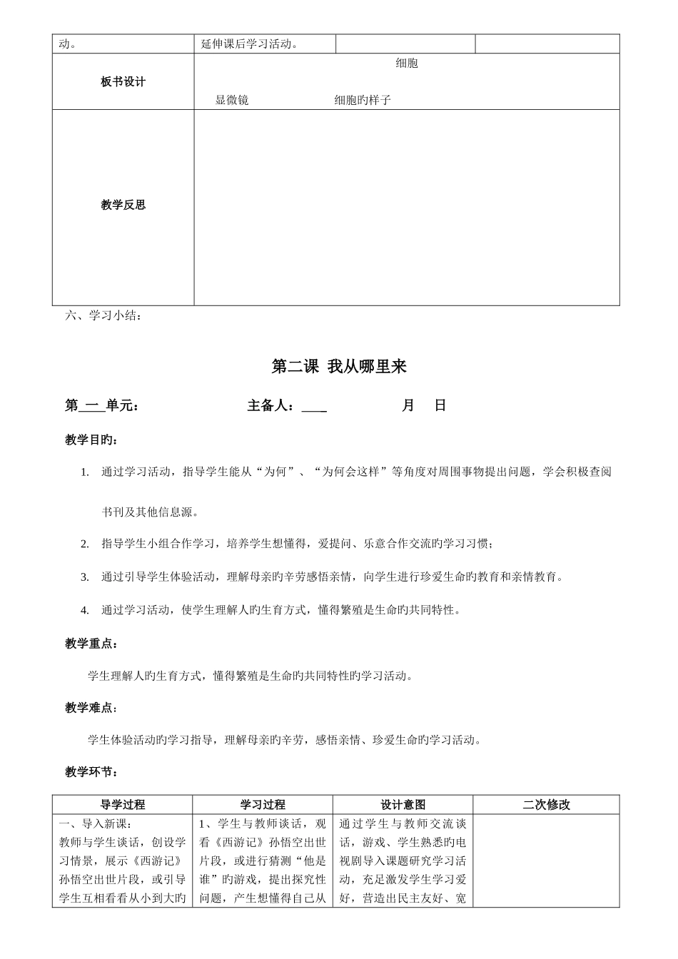 2025年青岛版六年级科学下册全套教案_第3页