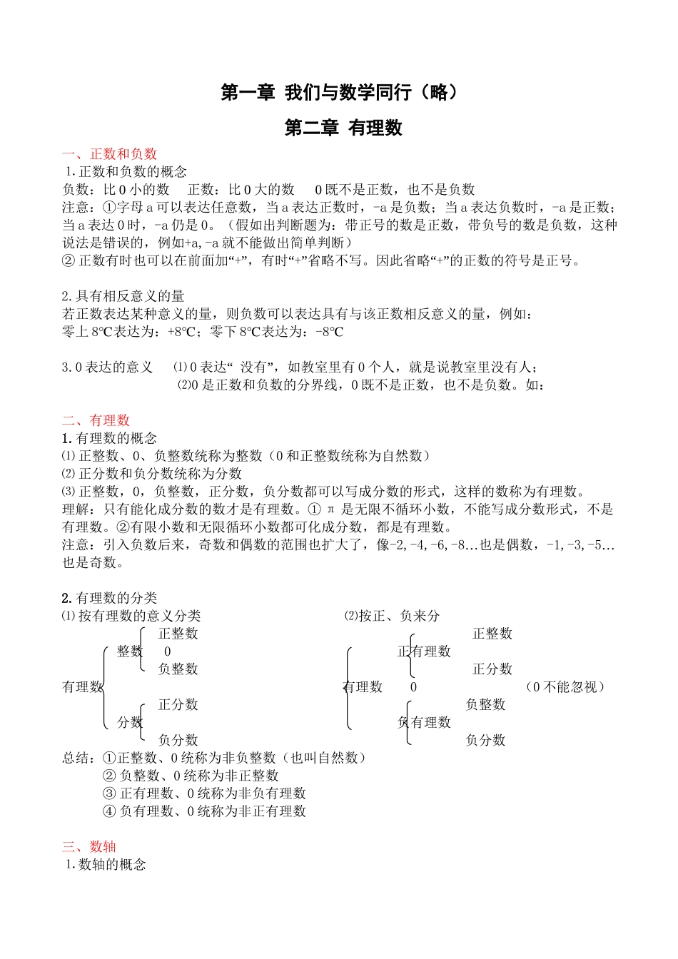 2025年苏教版七年级上数学知识点总结说课材料_第2页