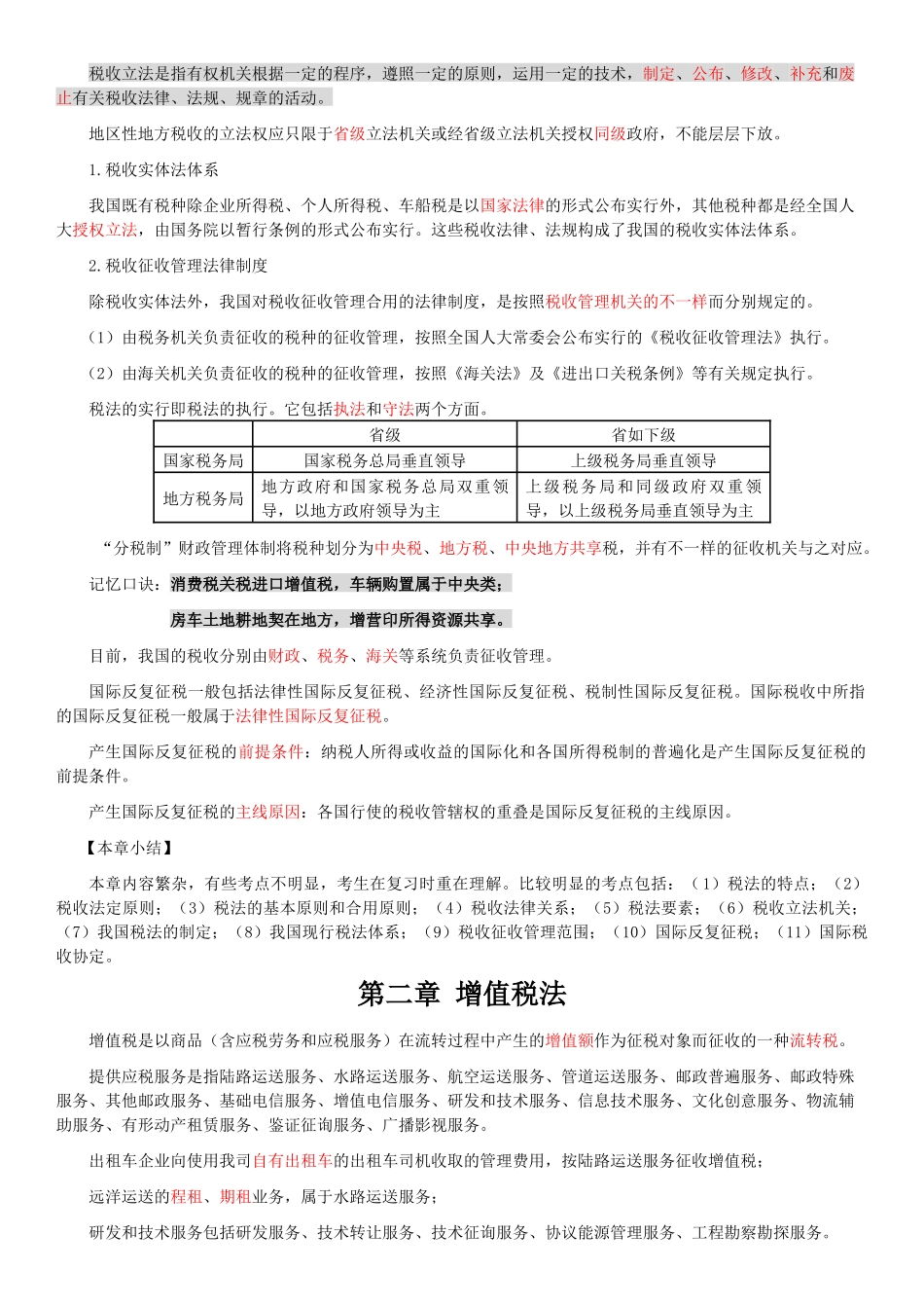 2025年注册会计师税法笔记精华版精华版_第2页