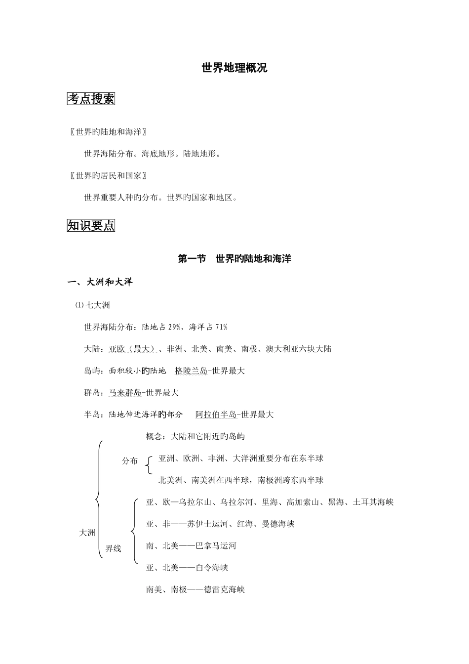 2025年高二世界地理知识点总结详细_第1页