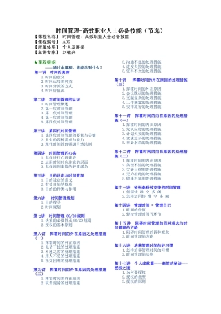 2025年时间管理高效职业人士技能