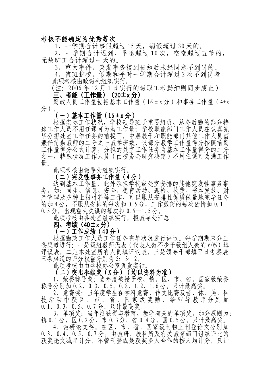 2025年学校对勤政人员考核细则_第2页