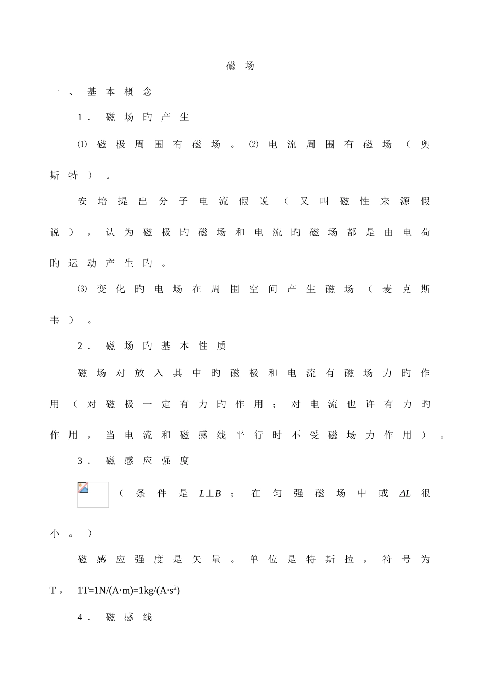 2025年高中物理磁场知识点总结例题_第1页