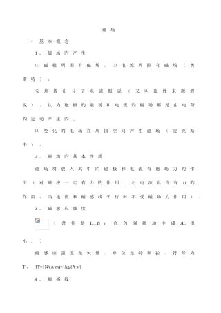 2025年高中物理磁场知识点总结例题
