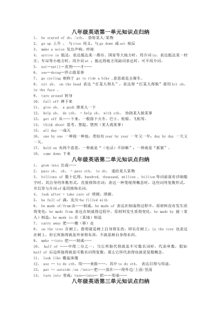 2025年人教版八年级下册英语知识点总结 