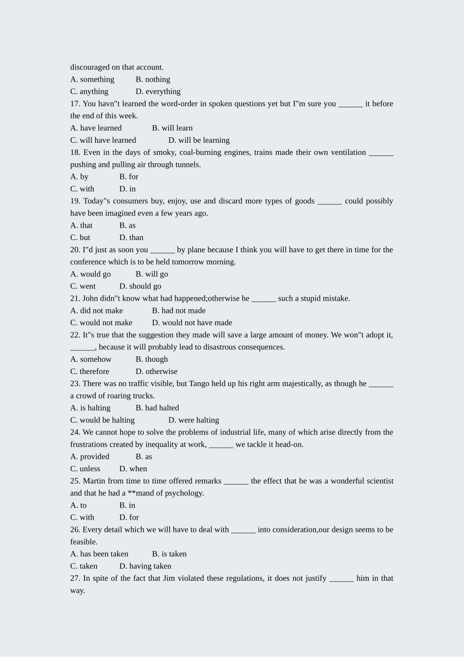 2025年大学英语六级264真题无答案_第3页