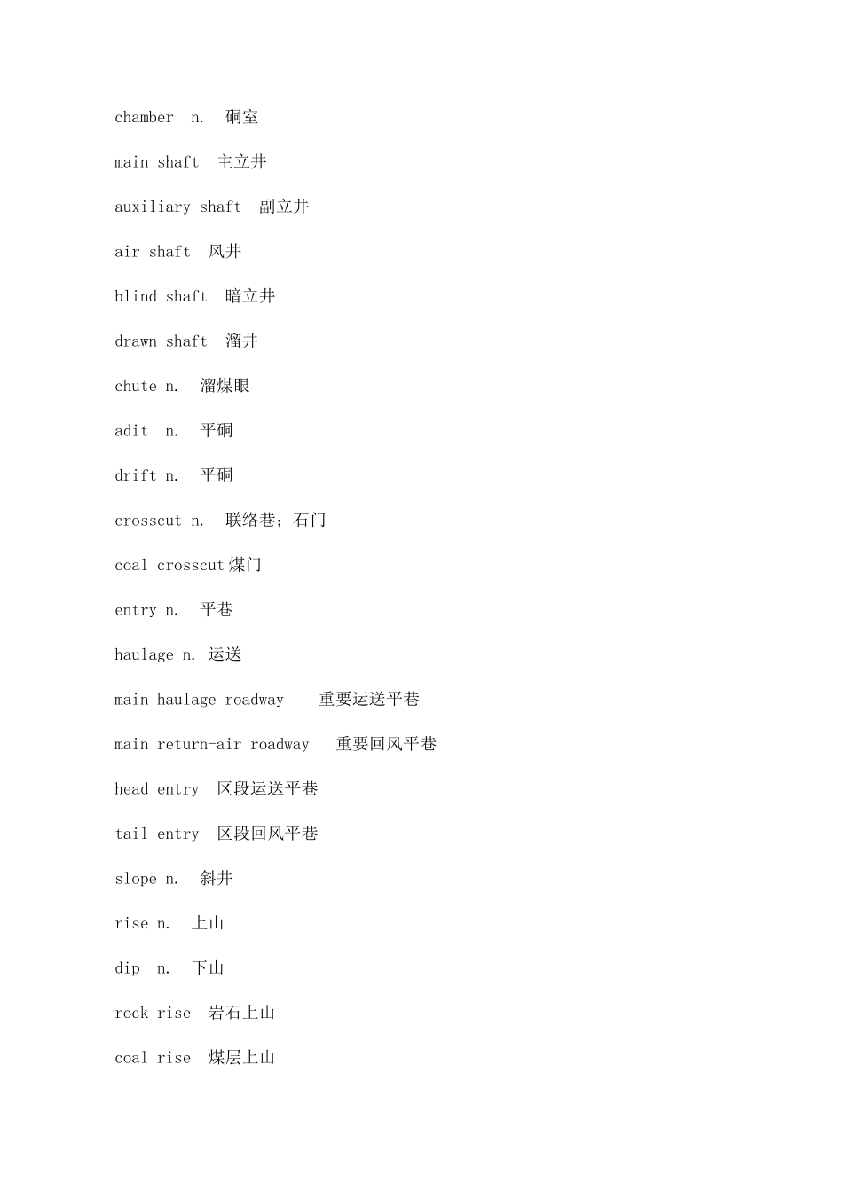 2025年采矿学面试专业英语词汇_第3页