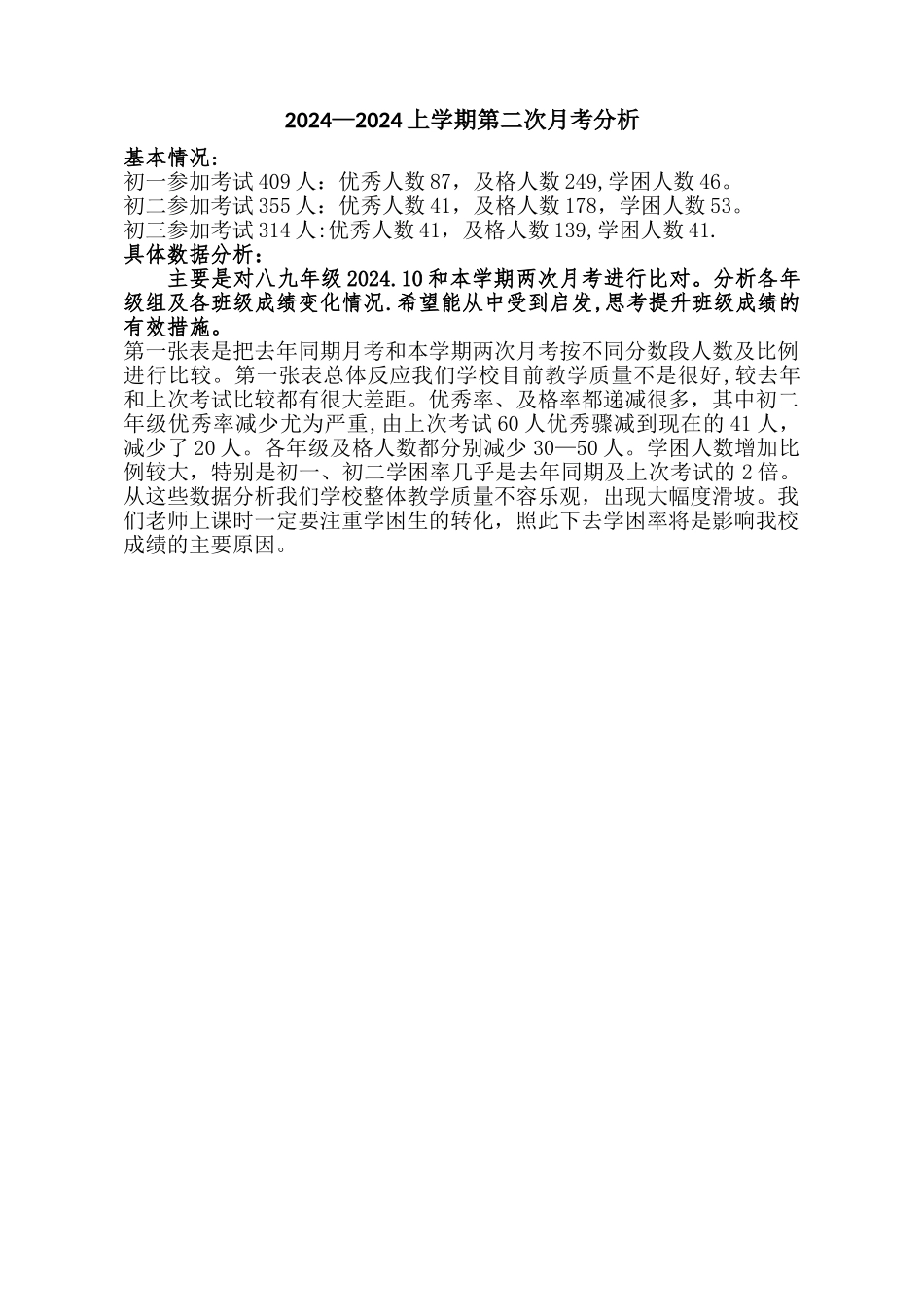 月考质量分析_第1页