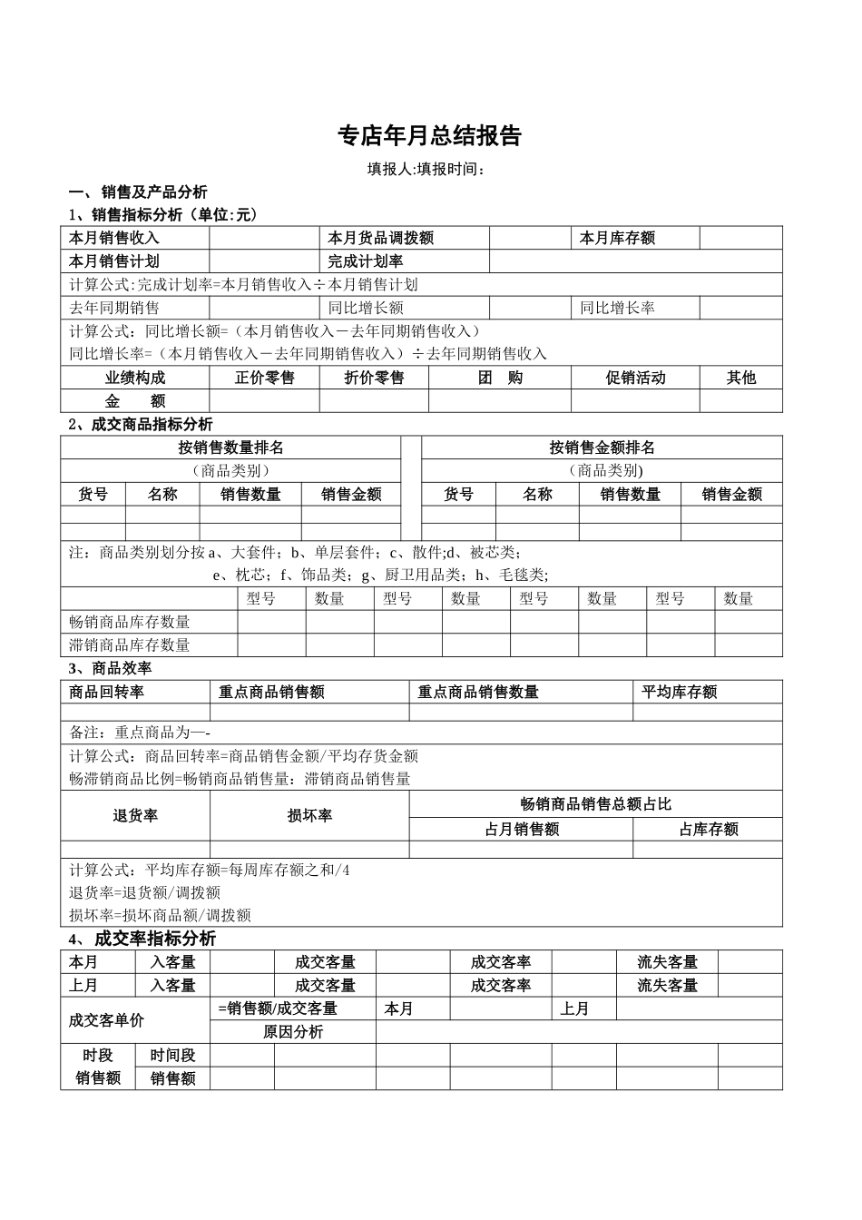月销售总结报表_第1页
