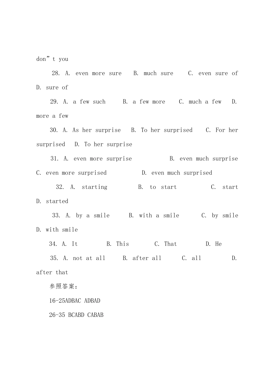 2025年公共英语一级考试高效模拟训练题_第3页