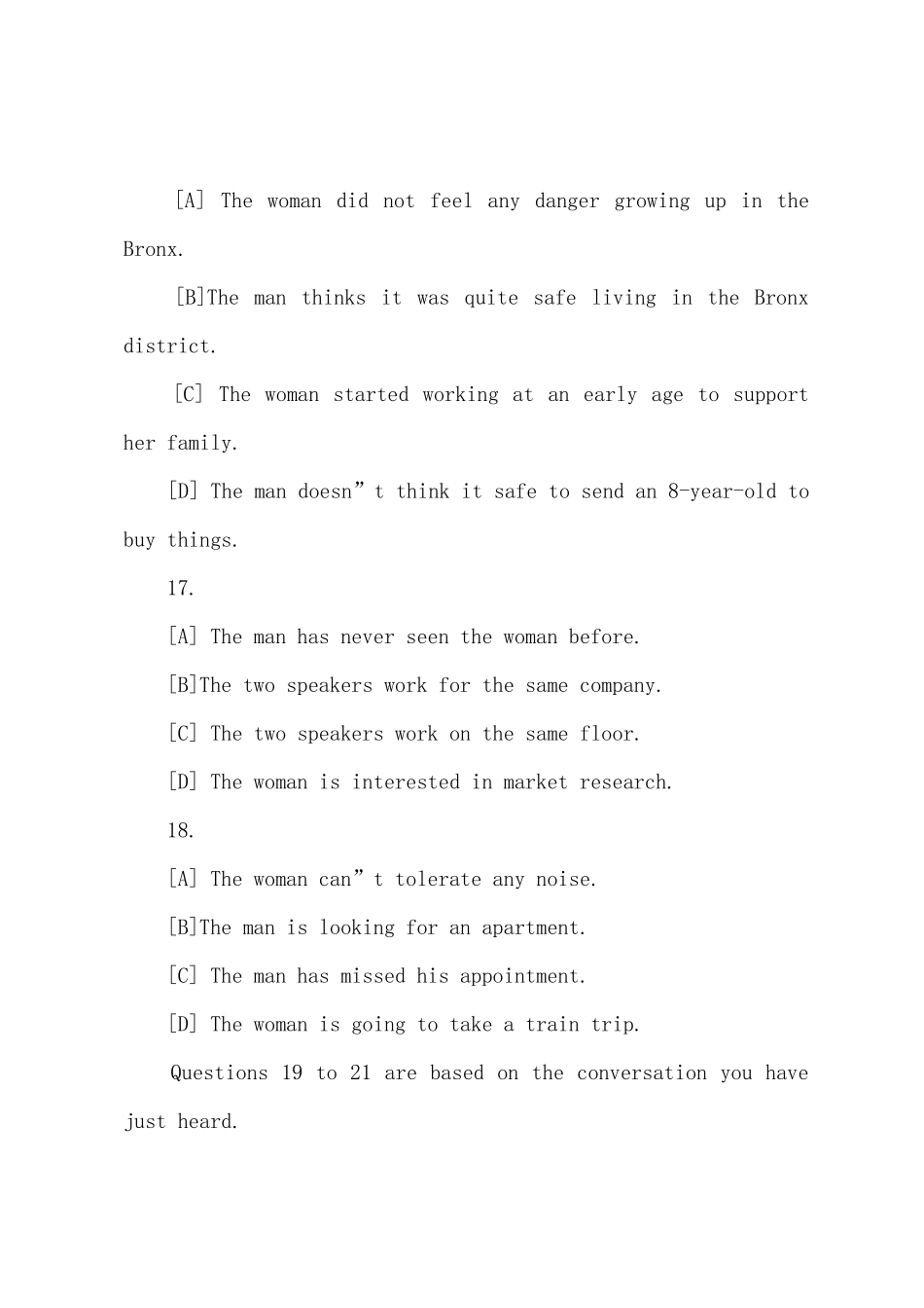 2025年大学英语六级考试听力模拟训练题_第3页