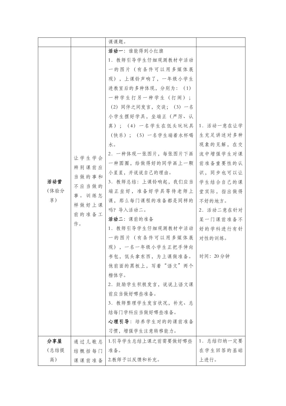 2025年一年级心理健康全册第二单元第六课上课之前教案鄂教版_第2页