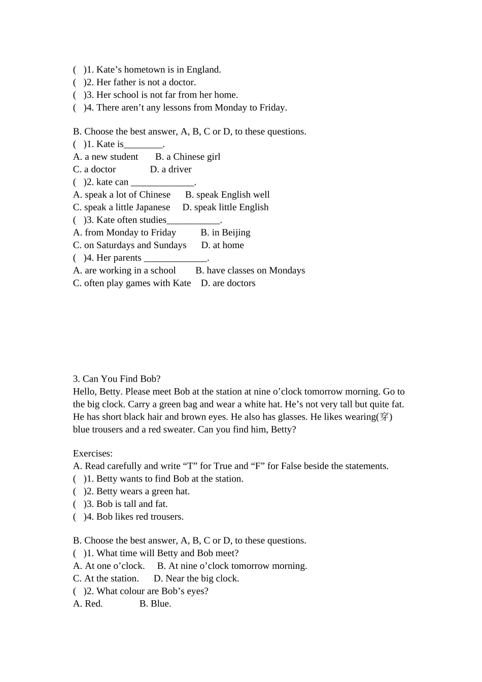 2025年小学六级英语阅读理解专项练习20题14244培训讲学_第2页