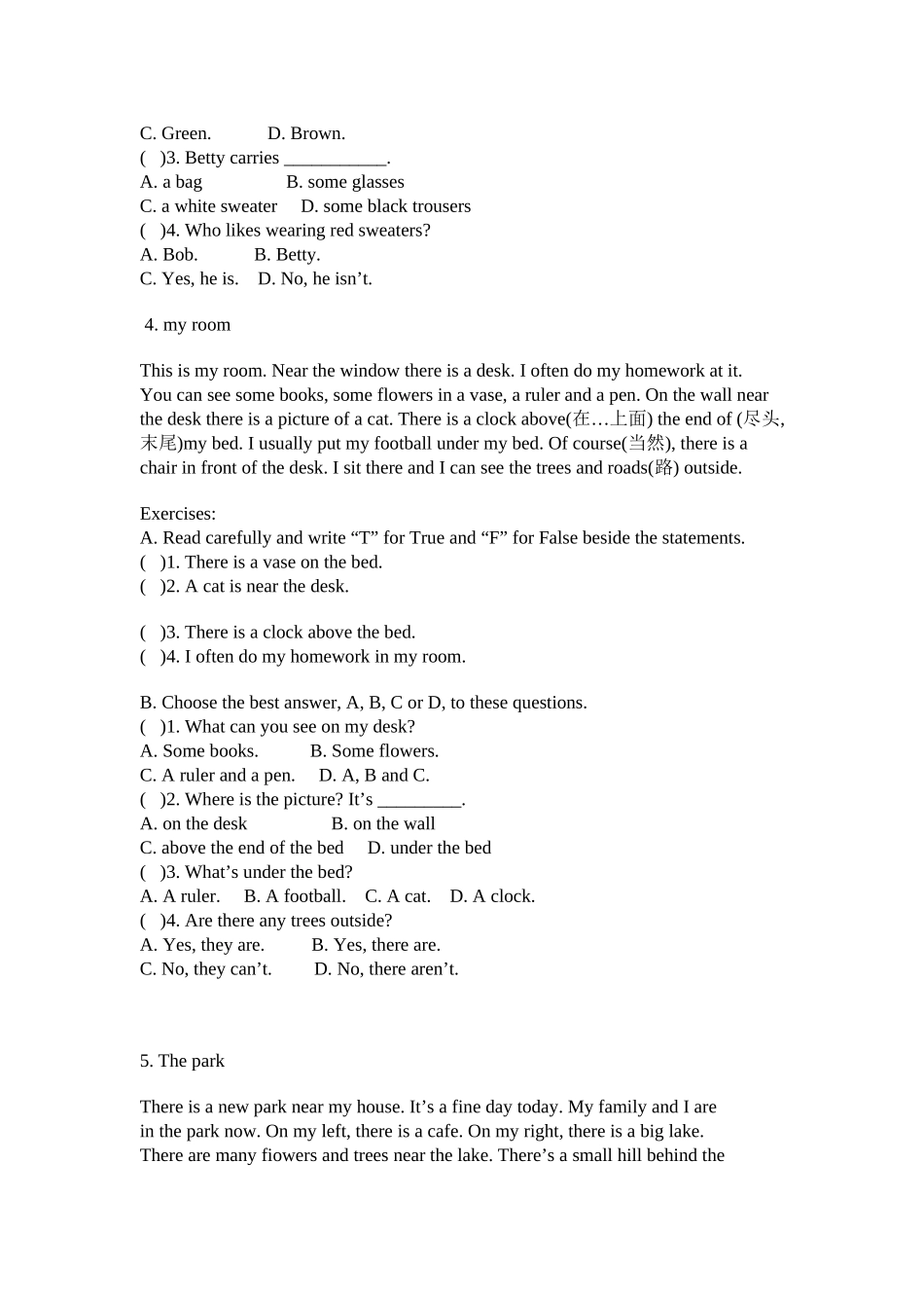 2025年小学六级英语阅读理解专项练习20题14244培训讲学_第3页