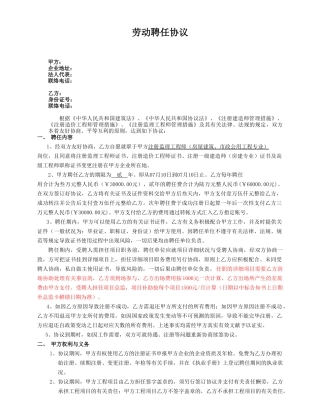 2025年上项目监理工程师聘用合同