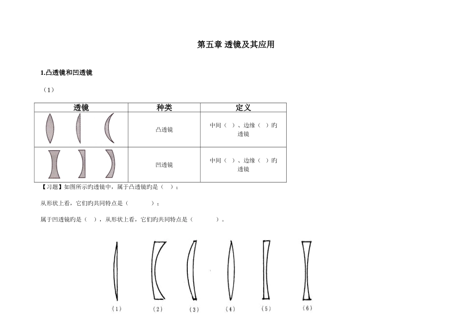 2025年透镜及其应用知识点总结_第1页