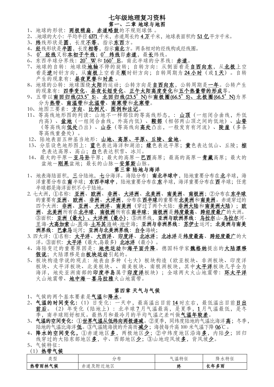 2025年粤教版初中地理知识点汇总_第1页