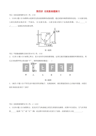 2025年江西专版中考物理总复习第四讲光现象真题演练
