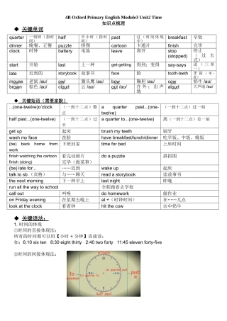 2025年4BM3U2知识点梳理