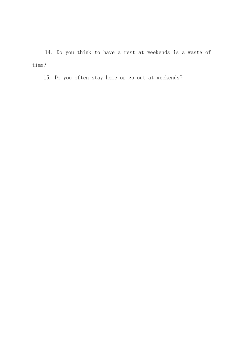 2025年三一口语四级WeekendActivities_第2页