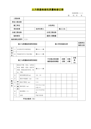 2025年道路工程检验批表格全套