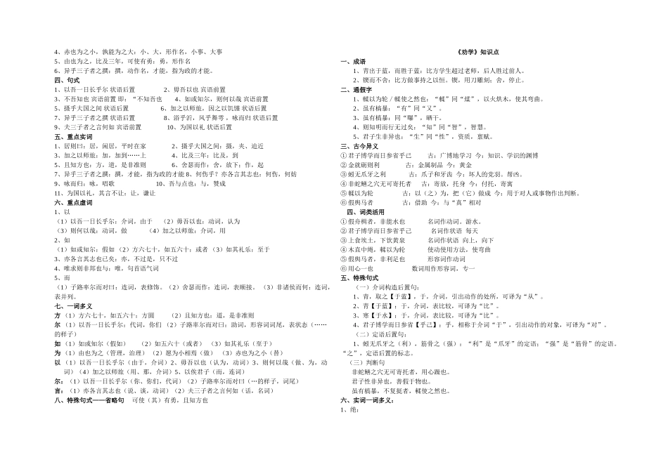 2025年基础模块上文言知识点_第2页