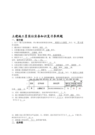 2025年《土建施工员实务知识》复习题