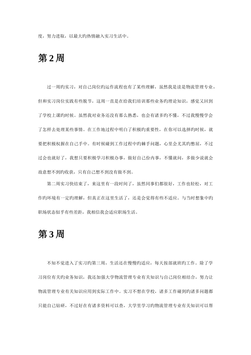 2025年物流管理专业毕业实习周记范文全套_第2页