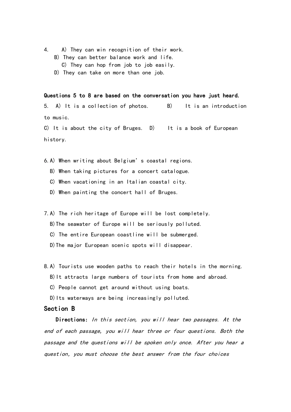 2025年6月大学英语六级第二套真题试题及答案解析知识讲解_第3页