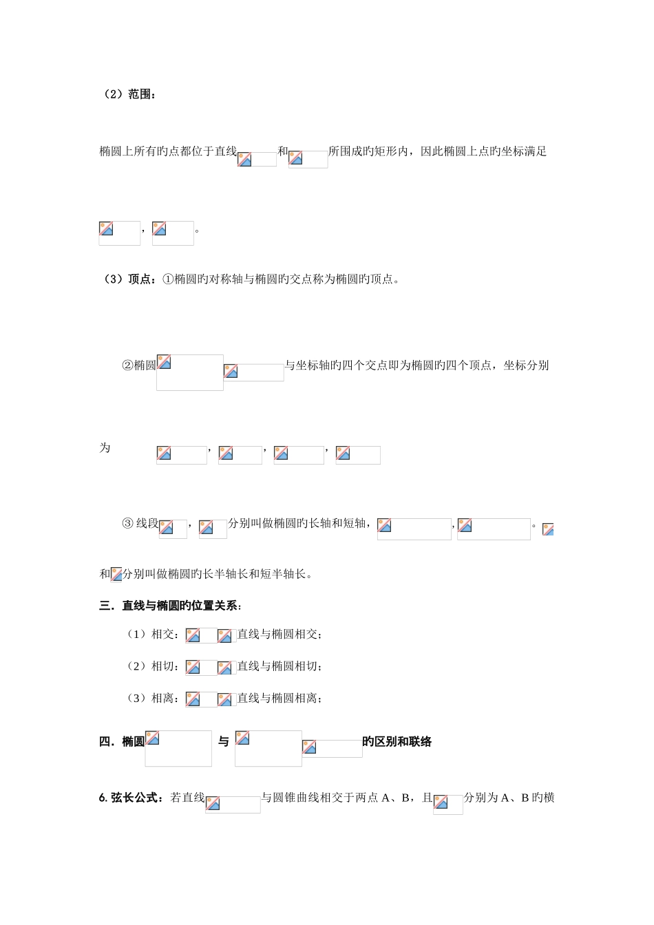 2025年高中椭圆相关知识点复习生_第2页