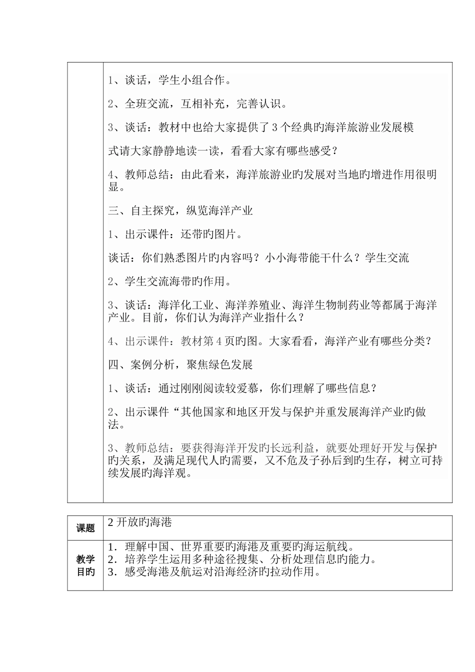 2025年青岛版五年级蓝色的家园海洋教育教案全册_第2页