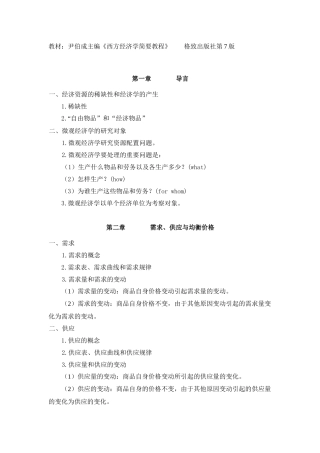 2025年专升本考试科目《微观经济学》考试大纲