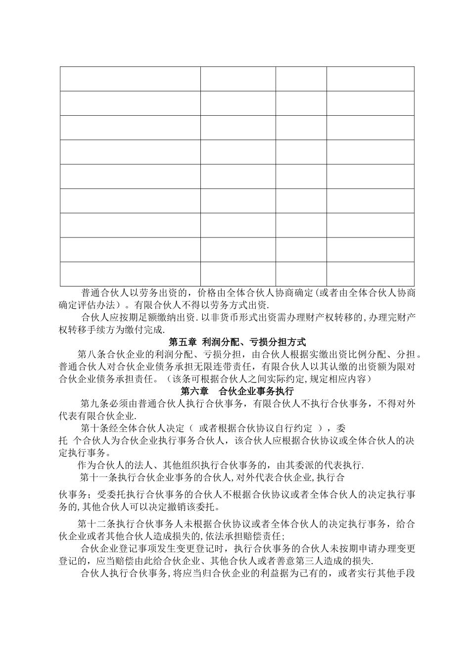 有限合伙企业协议(工商注册版)_第2页