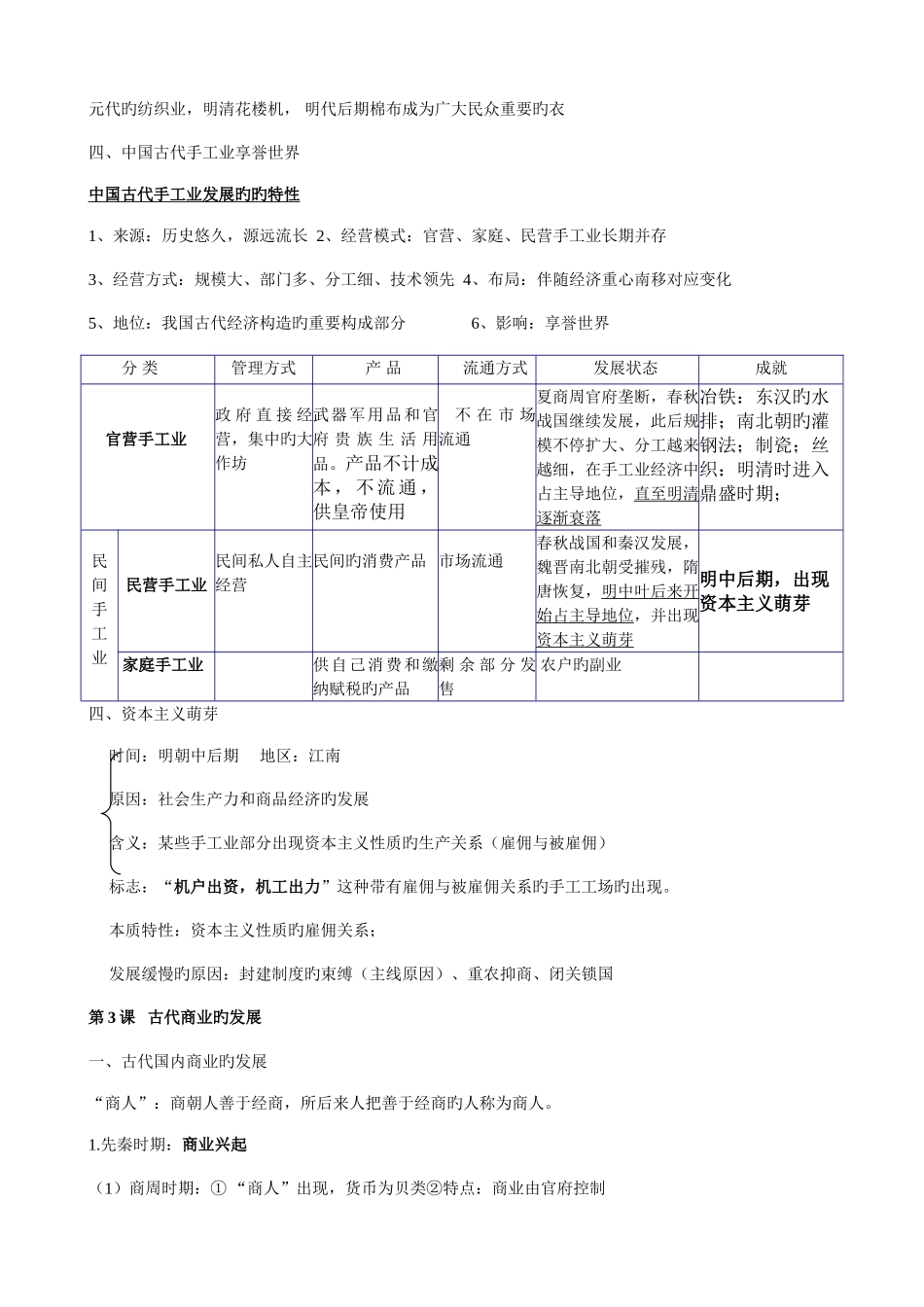 2025年高一历史必修知识点总结_第3页