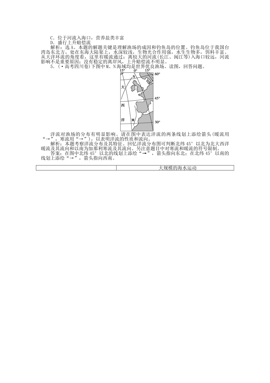 2025年优化方案福建专用高考地理总复习第三章第10讲大规模的海水运动真题演练_第2页