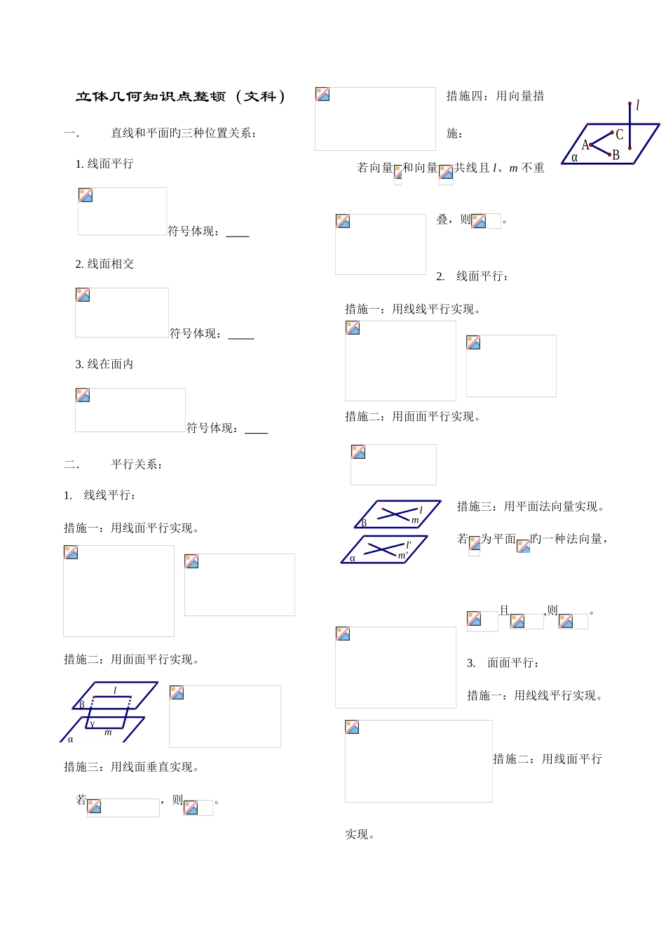 2025年文科立体几何知识点方法总结高三复习_第1页