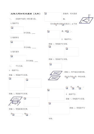 2025年文科立体几何知识点方法总结高三复习