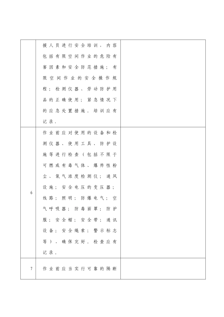 有限空间作业安全检查表_第3页