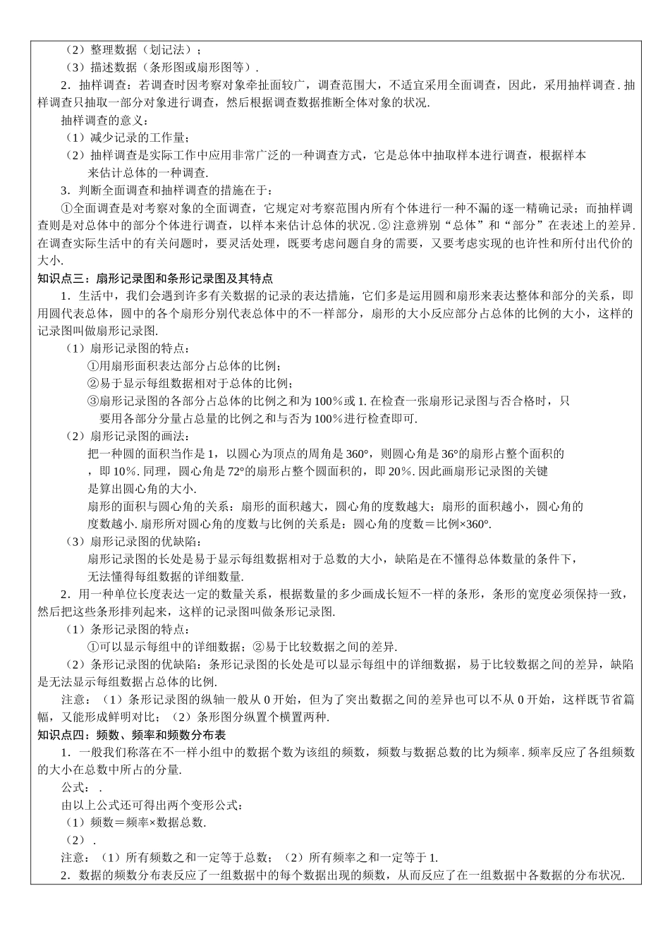 2025年数据的收集与整理知识点整理与复习_第2页
