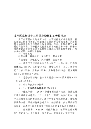 2025年六坝中学教师考核办法