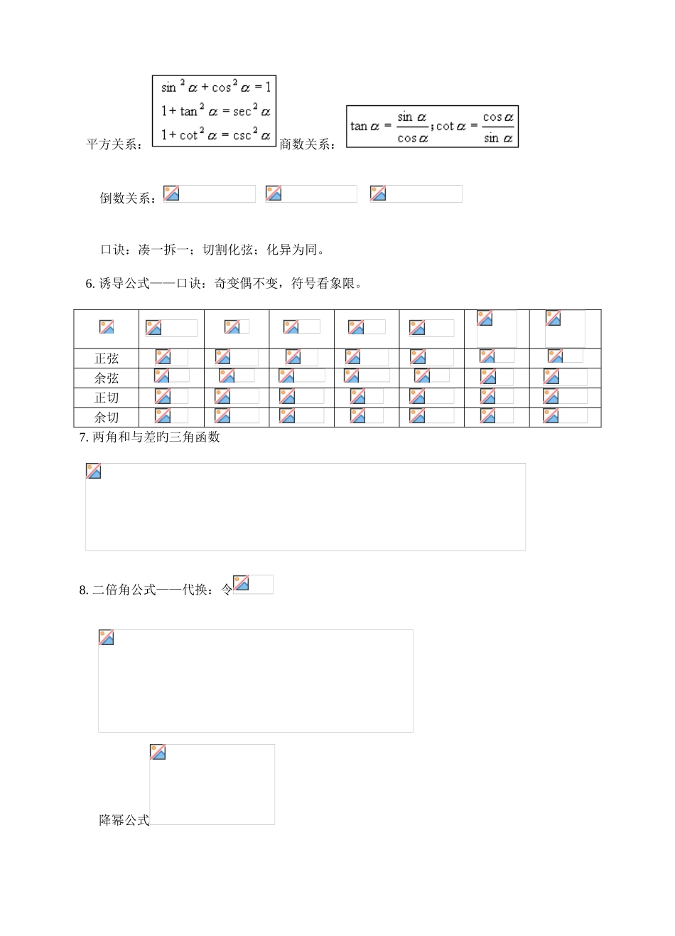 2025年高考数学三角函数知识点总结及练习_第2页